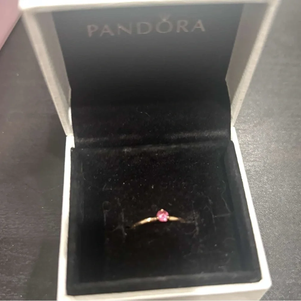 Pandora Rose Ring with Pink Stone - Picture 3 of 5